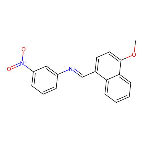 N-[(E)-(4-methoxynaphthalen-1-yl)methylidene]-3-nitroaniline structure