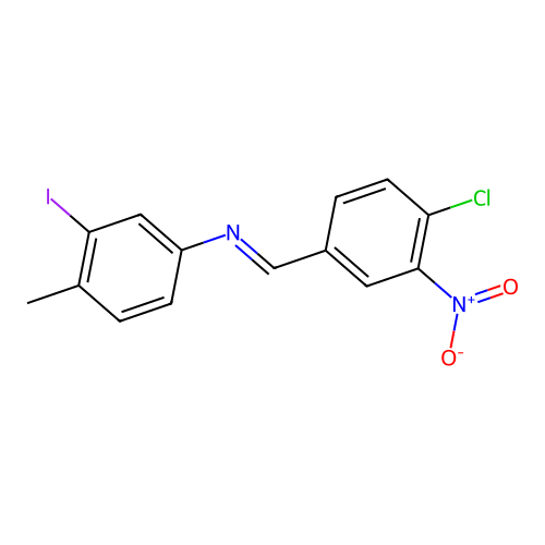 N-(4-chloro-3-nitrobenzylidene)-3-iodo-4-methylaniline structure