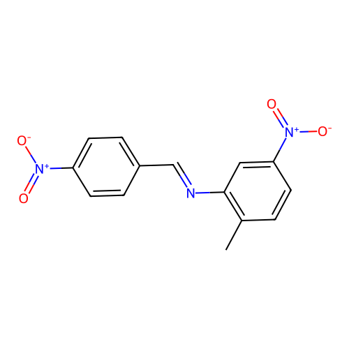 Benzenamine, 2-methyl-5-nitro-N-(4-nitrobenzylidene)- structure