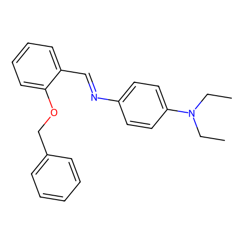 N,N-diethyl-4-[(2-phenylmethoxyphenyl)methylideneamino]aniline structure