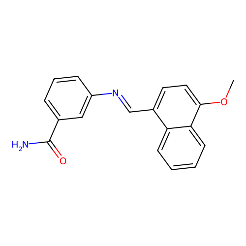 3-{[(E)-(4-methoxynaphthalen-1-yl)methylidene]amino}benzamide structure