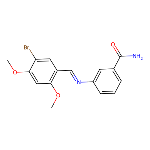 3-[(5-Bromo-2,4-dimethoxybenzylidene)amino]benzamide structure