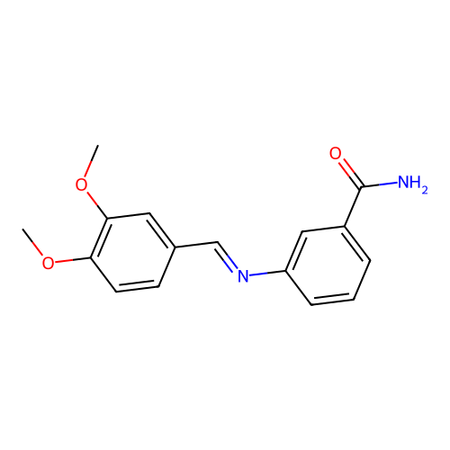3-{[(E)-(3,4-dimethoxyphenyl)methylidene]amino}benzamide structure