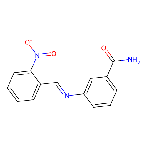 3-{[(E)-(2-nitrophenyl)methylidene]amino}benzamide structure