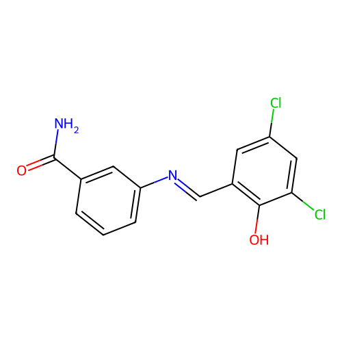 3-[(3,5-Dichloro-2-hydroxybenzylidene)amino]benzamide structure