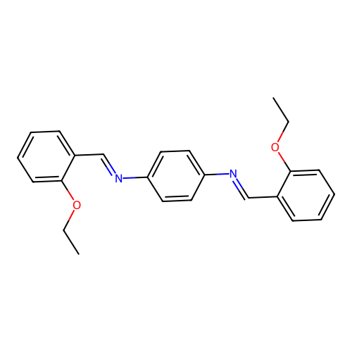 N,N'-bis[(E)-(2-ethoxyphenyl)methylidene]benzene-1,4-diamine structure