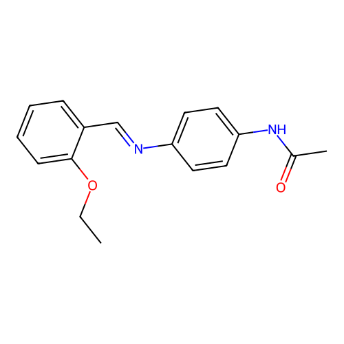 N-{4-[(2-乙氧基亚苄基)氨基]苯基}乙酰胺 structure