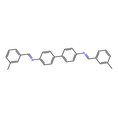 N,N'-bis[(E)-(3-methylphenyl)methylidene]biphenyl-4,4'-diamine structure