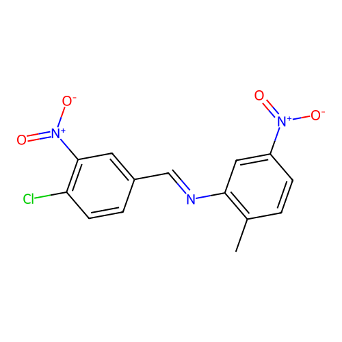 N-[(E)-(4-chloro-3-nitrophenyl)methylidene]-2-methyl-5-nitroaniline structure