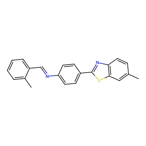 4-(6-methyl-1,3-benzothiazol-2-yl)-N-(2-methylbenzylidene)aniline structure