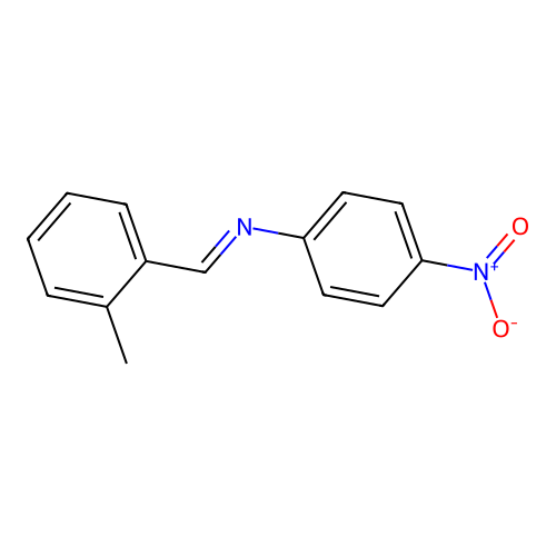 N-[(E)-(2-methylphenyl)methylidene]-4-nitroaniline structure