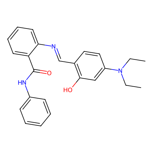 2-{[4-(diethylamino)-2-hydroxybenzylidene]amino}-N-phenylbenzamide structure
