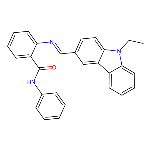 2-((9-Ethyl-9H-carbazol-3-ylmethylene)-amino)-N-phenyl-benzamide structure