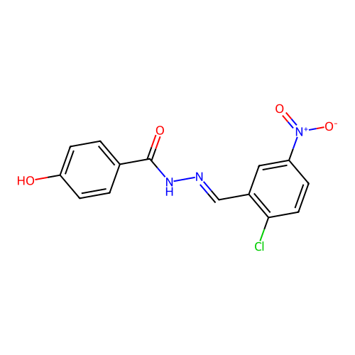N'-(2-chloro-5-nitrobenzylidene)-4-hydroxybenzohydrazide structure