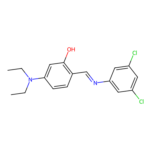 2-{[(3,5-Dichlorophenyl)imino]methyl}-5-(diethylamino)phenol structure