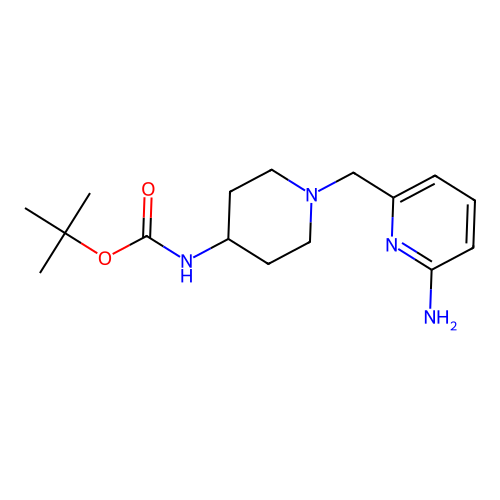 4-(Tert-butoxycarbonylamino)-1-[(6-aminopyridin-2-yl)methyl]piperidine structure