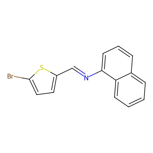 N-[(E)-(5-bromothiophen-2-yl)methylidene]naphthalen-1-amine structure