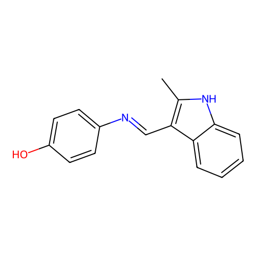 4-{[(2-methyl-1H-indol-3-yl)methylene]amino}phenol structure