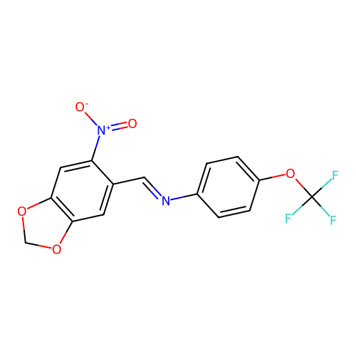 N-[(E)-(6-nitro-1,3-benzodioxol-5-yl)methylidene]-4-(trifluoromethoxy)aniline structure