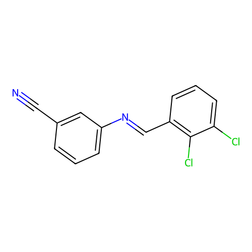 3-{[(E)-(2,3-dichlorophenyl)methylidene]amino}benzonitrile structure