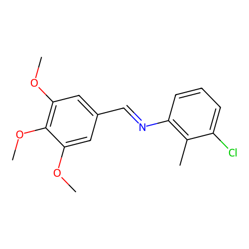 N-(3-chloro-2-methylphenyl)-N-(3,4,5-trimethoxybenzylidene)amine structure