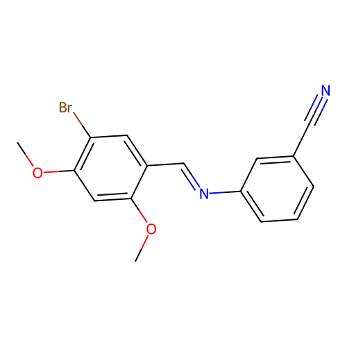 3-[(5-Bromo-2,4-dimethoxybenzylidene)amino]benzonitrile structure