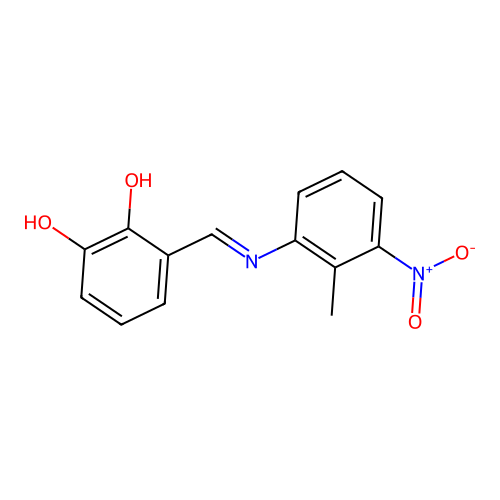 3-[({3-Nitro-2-methylphenyl}imino)methyl]-1,2-benzenediol structure