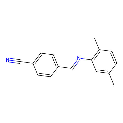 4-{(E)-[(2,5-dimethylphenyl)imino]methyl}benzonitrile structure