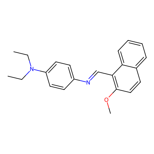 N,N-diethyl-4-[(2-methoxynaphthalen-1-yl)methylideneamino]aniline structure