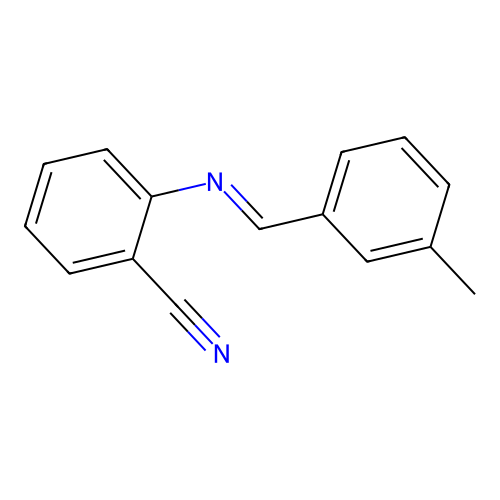 2-{[(E)-(3-methylphenyl)methylidene]amino}benzonitrile structure