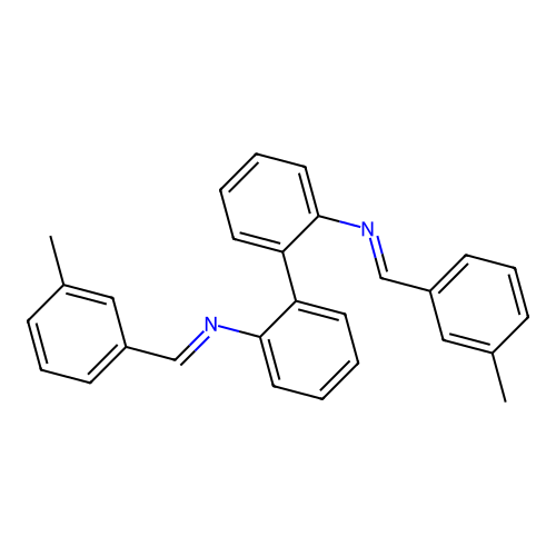 N,N'-bis[(E)-(3-methylphenyl)methylidene]biphenyl-2,2'-diamine structure