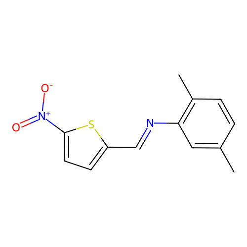 2,5-dimethyl-N-[(5-nitro-2-thienyl)methylene]aniline structure