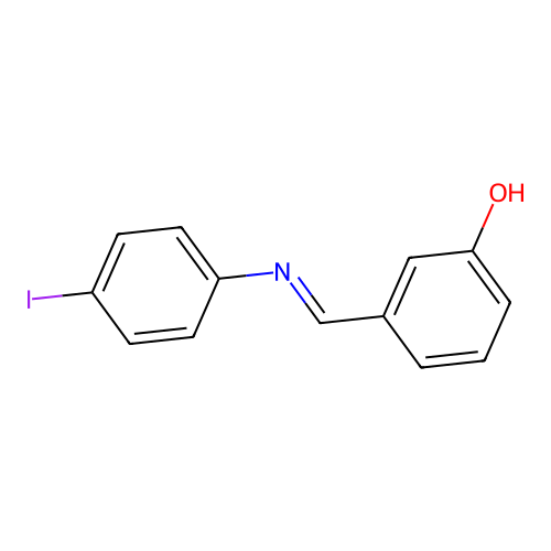 3-{(E)-[(4-iodophenyl)imino]methyl}phenol structure