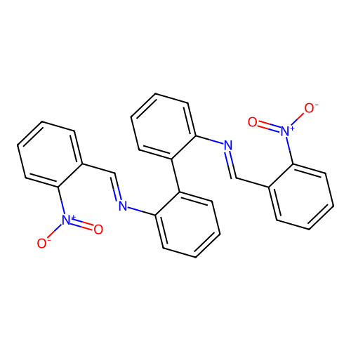 N,N'-bis[(E)-(2-nitrophenyl)methylidene]biphenyl-2,2'-diamine structure