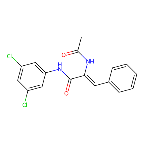 2-acetamido-N-(3,5-dichlorophenyl)-3-phenylprop-2-enamide structure