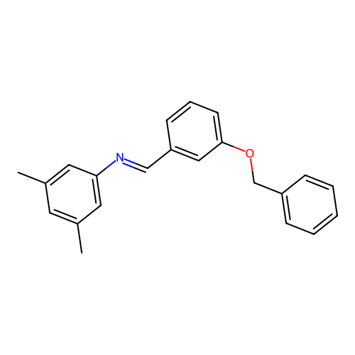 N-[3-(benzyloxy)benzylidene]-N-(3,5-dimethylphenyl)amine structure