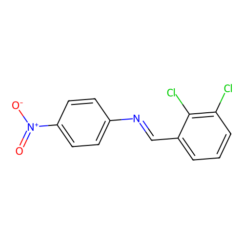 N-[(E)-(2,3-dichlorophenyl)methylidene]-4-nitroaniline structure
