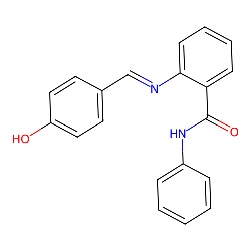 {2-[(1E)-2-(4-hydroxyphenyl)-1-azavinyl]phenyl}-N-benzamide structure