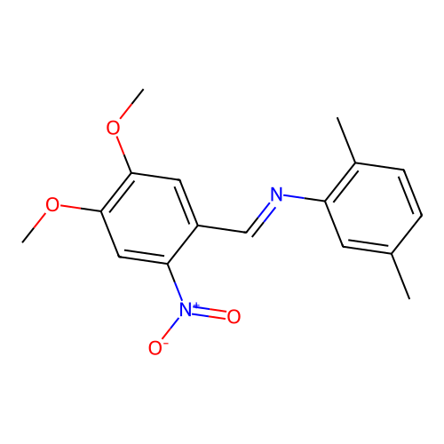 N-[(E)-(4,5-dimethoxy-2-nitrophenyl)methylidene]-2,5-dimethylaniline structure