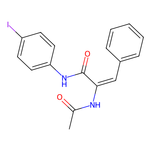 2-(acetylamino)-N-(4-iodophenyl)-3-phenylacrylamide structure