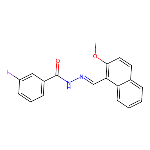 3-iodo-N'-[(2-methoxy-1-naphthyl)methylene]benzohydrazide structure