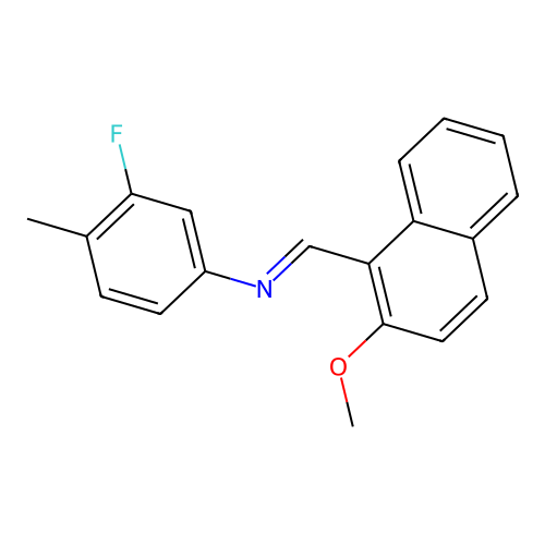 3-fluoro-N-[(E)-(2-methoxynaphthalen-1-yl)methylidene]-4-methylaniline structure