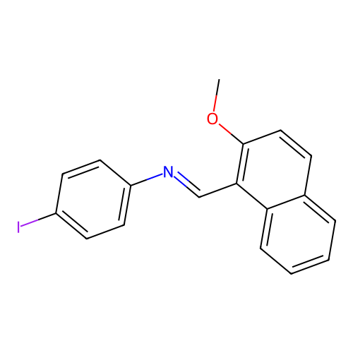 4-iodo-N-[(E)-(2-methoxynaphthalen-1-yl)methylidene]aniline structure