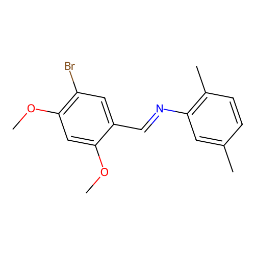N-(5-bromo-2,4-dimethoxybenzylidene)-N-(2,5-dimethylphenyl)amine structure