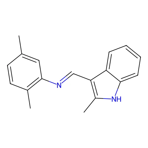 N-(2,5-二甲基苯基)-1-(2-甲基-1H-吲哚-3-基)甲亚胺 structure