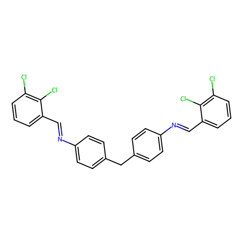 4,4'-methanediylbis{N-[(E)-(2,3-dichlorophenyl)methylidene]aniline} structure