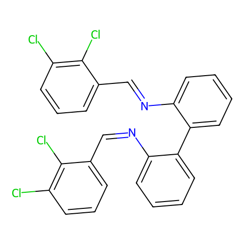 N,N'-bis[(E)-(2,3-dichlorophenyl)methylidene]biphenyl-2,2'-diamine structure