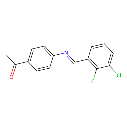 1-(4-{[(E)-(2,3-dichlorophenyl)methylidene]amino}phenyl)ethanone structure