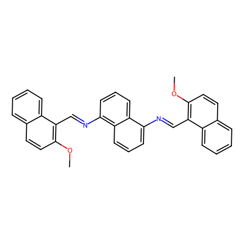 N,N'-bis[(E)-(2-methoxynaphthalen-1-yl)methylidene]naphthalene-1,5-diamine structure