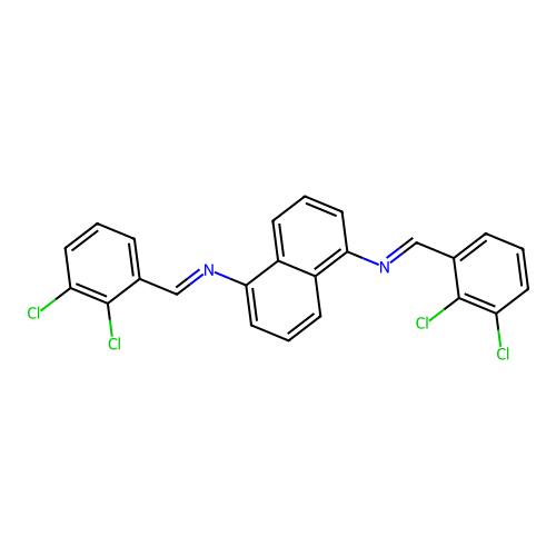 N,N'-bis[(E)-(2,3-dichlorophenyl)methylidene]naphthalene-1,5-diamine structure